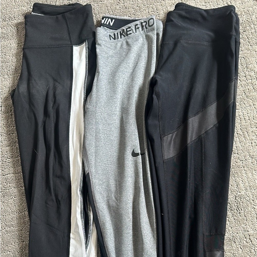 Three pair full length, leggings, size medium